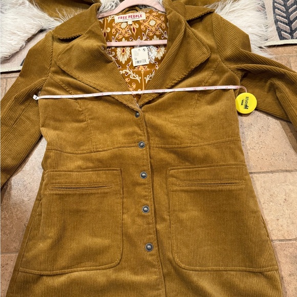 Free People Tan Corduroy Jacket with White Faux Fur Collar - Picture 5 of 5